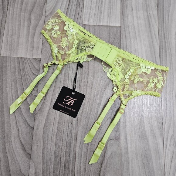 NWT Honey Birdette Whitney Apple Light Green Garter Belt Suspender Size M - Picture 2 of 7